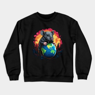 Rat Earth Day Crewneck Sweatshirt